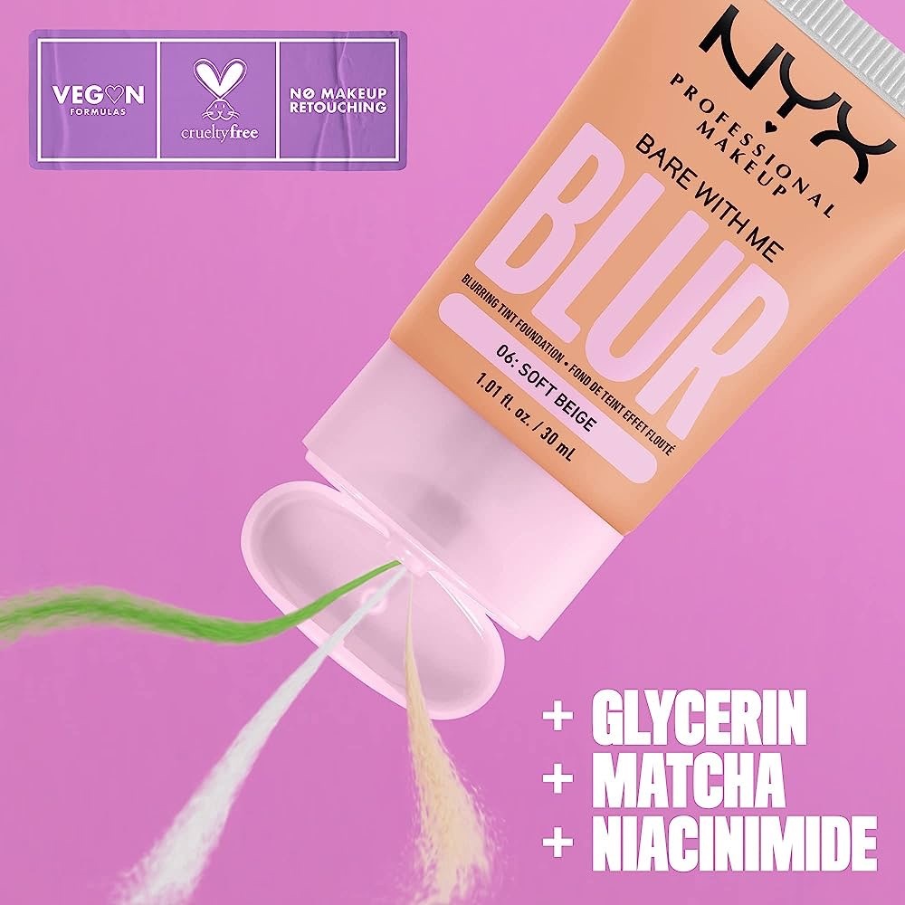 NYX PROFESSIONAL MAKEUP Bare With Me Blur Skin Tint Foundation NEW YOU GET 3 - Picture 3 of 3